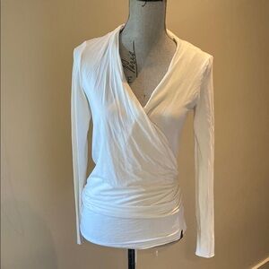 RUDSAK White Long Sleeve Wrap Blouse